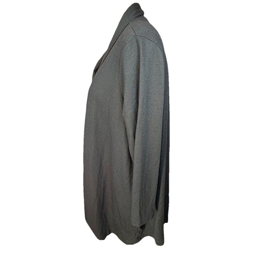 Vintage Lew Magram Merino Wool Cardigan Medium Black Duster Long Knit Sweater - Picture 4 of 5